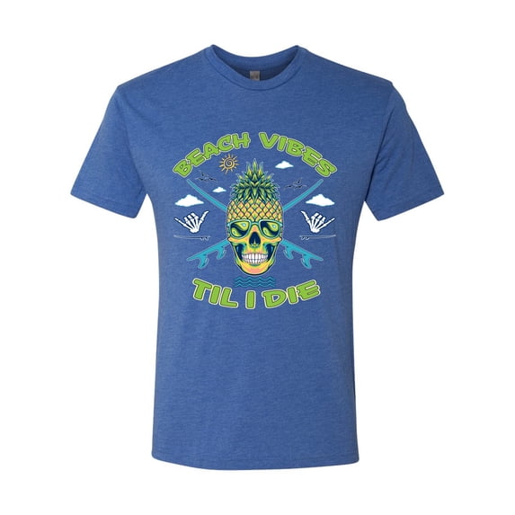 Wild Bobby Beach Vibes Till Die Men Premium Tri Blend Tee