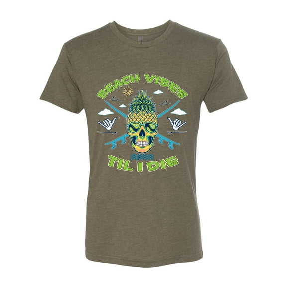 Wild Bobby Beach Vibes Till Die Men Premium Tri Blend Tee