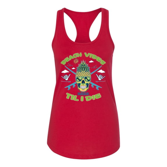 Wild Bobby Beach Vibes Till Die Women Racerback Tank Top