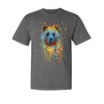 thumbnail image 1 of Wild Bobby, Bear Painting Splatter, Animal Lover, Garment-Dyed Washed Look Short Sleeve T-Shirt, Charcoal, Medium, 1 of 3
