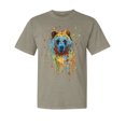 thumbnail image 1 of Wild Bobby, Bear Painting Splatter, Animal Lover, Garment-Dyed Washed Look Short Sleeve T-Shirt, Sand, Medium, 1 of 3