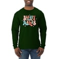 thumbnail image 1 of Wild Bobby Beauty From Ashes Groovy Font With Stars Vintage Men Long Sleeve Shirt, Forest Green, Small, 1 of 6