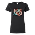 thumbnail image 1 of Wild Bobby Beauty From Ashes Groovy Font With Stars Vintage Women Graphic Tee, Black, Small, 1 of 6