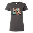 thumbnail image 1 of Wild Bobby Beauty From Ashes Groovy Font With Stars Vintage Women Graphic Tee, Charcoal, Small, 1 of 6