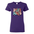 thumbnail image 1 of Wild Bobby Beauty From Ashes Groovy Font With Stars Vintage Women Graphic Tee, Purple, Medium, 1 of 6