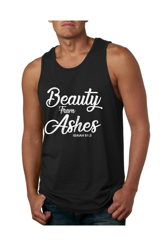 Beauty From Ashes Isaiah 61:3 Inspirational/Christian Men Graphic Tank Top, Black, X-Large