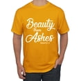 thumbnail image 1 of Wild Bobby Beauty From Ashes Isaiah 61:3 Inspirational/Christian Men Graphic Tee, Gold, Medium, 1 of 5