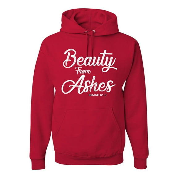Wild Bobby Beauty From Ashes Isaiah 61:3 Inspirational/Christian Unisex Graphic Hoodie Sweatshirt, Red, 3X-Large
