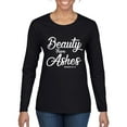 thumbnail image 1 of Wild Bobby Beauty From Ashes Isaiah 61:3 Inspirational/Christian Women Graphic Long Sleeve Tee, Black, Small, 1 of 5