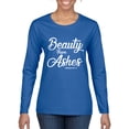 thumbnail image 1 of Wild Bobby Beauty From Ashes Isaiah 61:3 Inspirational/Christian Women Graphic Long Sleeve Tee, Royal, XX-Large, 1 of 5