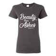 thumbnail image 1 of Wild Bobby Beauty From Ashes Isaiah 61:3 Inspirational/Christian Women Graphic Tee, Charcoal, X-Large, 1 of 5
