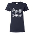 thumbnail image 1 of Wild Bobby Beauty From Ashes Isaiah 61:3 Inspirational/Christian Women Graphic Tee, Navy, XX-Large, 1 of 5