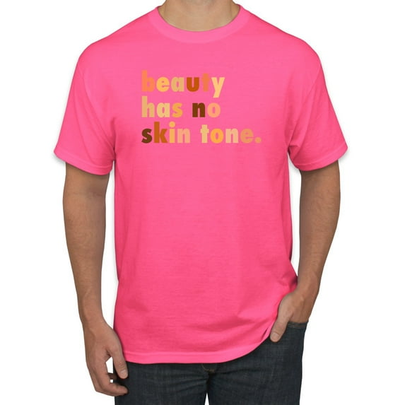 Wild Bobby, Beauty Has No Skin Tone Black History Power Melanin, Black Pride, Men Graphic Tee, Neon Pink, 4X-Large