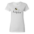 thumbnail image 1 of Wild Bobby, Bee Happy Motivational Inspirational Teachers, Pop Culture, Women Graphic Tee, White, X-Large, 1 of 4