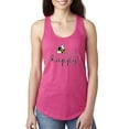 thumbnail image 1 of Wild Bobby, Bee Happy Motivational Inspirational Teachers, Pop Culture, Women Racerback Tank Top, Raspberry, Large, 1 of 4