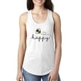 thumbnail image 1 of Wild Bobby, Bee Happy Motivational Inspirational Teachers, Pop Culture, Women Racerback Tank Top, White, Small, 1 of 4