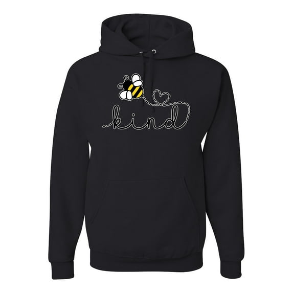 Wild Bobby, Bee Kind Motivational Inspirational Teachers, Pop Culture, Unisex Graphic Hoodie Sweatshirt, Black, X-Large