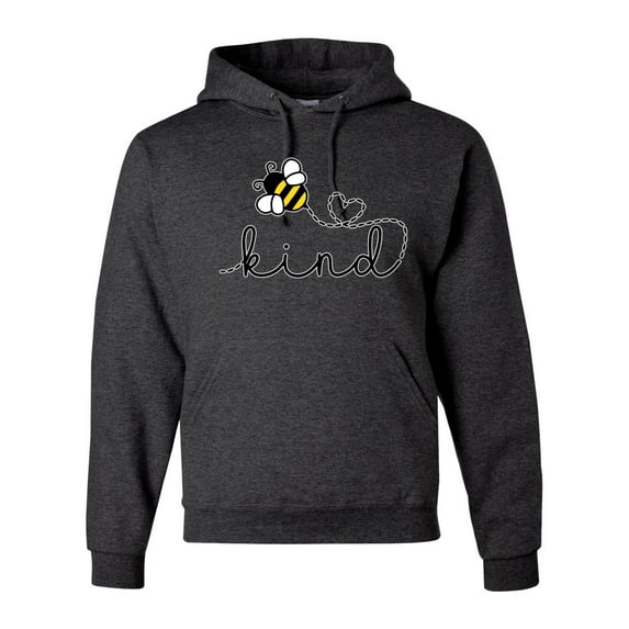 Wild Bobby, Bee Kind Motivational Inspirational Teachers, Pop Culture, Unisex Graphic Hoodie Sweatshirt, Heather Black, Large