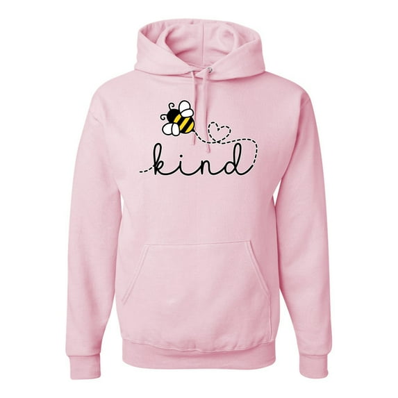 Wild Bobby, Bee Kind Motivational Inspirational Teachers, Pop Culture, Unisex Graphic Hoodie Sweatshirt, Light Pink, Medium