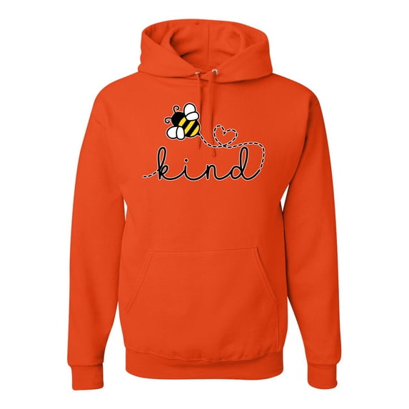 Wild Bobby, Bee Kind Motivational Inspirational Teachers, Pop Culture, Unisex Graphic Hoodie Sweatshirt, Orange, X-Large