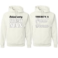 thumbnail image 1 of Wild Bobby, Behind Every Great Man There's A Great Woman His and Hers Matching Couples Hoodies, White, Mens L-Womens M, 1 of 3