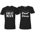 thumbnail image 1 of Wild Bobby, Behind Every Great Man There's A Great Woman His and Hers Matching Couples T shirts, Black, Mens 2XL-Womens 2XL, 1 of 3