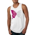 thumbnail image 1 of Wild Bobby Being Strong Is The Only Option We Have Butterfly Breast Cancer Awareness Men Tank Top, White, 3X-Large, 1 of 6
