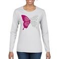 thumbnail image 1 of Wild Bobby Being Strong Is The Only Option We Have Butterfly Breast Cancer Awareness Women Graphic Long Sleeve Tee, White, XX-Large, 1 of 6