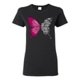 thumbnail image 1 of Wild Bobby Being Strong Is The Only Option We Have Butterfly Breast Cancer Awareness Women Graphic Tee, Black, Large, 1 of 6