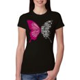thumbnail image 1 of Wild Bobby Being Strong Is The Only Option We Have Butterfly Breast Cancer Awareness Women Slim Fit Junior Tee, Black, Small, 1 of 6