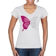 thumbnail image 1 of Wild Bobby Being Strong Is The Only Option We Have Butterfly Breast Cancer Awareness Women Standard V-Neck Tee, White, Medium, 1 of 6