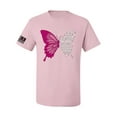 thumbnail image 1 of Wild Bobby Being Strong Is The Only Option We Have Butterfly US Flag Breast Cancer Awareness Men Tee, Light Pink, Small, 1 of 5