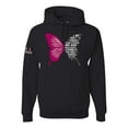 thumbnail image 1 of Wild Bobby Being Strong Is The Only Option We Have Butterfly US Flag Breast Cancer Awareness Unisex Hoodie Sweatshirt, Black, Small, 1 of 5