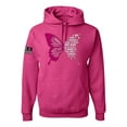 thumbnail image 1 of Wild Bobby Being Strong Is The Only Option We Have Butterfly US Flag Breast Cancer Awareness Unisex Hoodie Sweatshirt, Fuschia, Large, 1 of 5