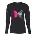 thumbnail image 1 of Wild Bobby Being Strong Is The Only Option We Have Butterfly US Flag Breast Cancer Awareness Women Graphic Long Sleeve Tee, Black, Small, 1 of 5