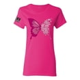 thumbnail image 1 of Wild Bobby Being Strong Is The Only Option We Have Butterfly US Flag Breast Cancer Awareness Women Graphic Tee, Fuschia, XX-Large, 1 of 5