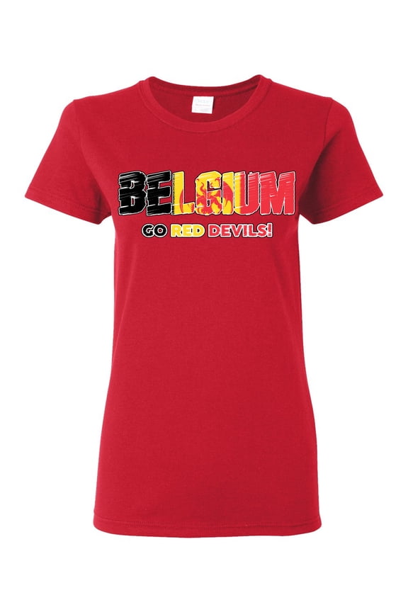 Belgium Flag Pride Go Red Devils Graphic | Unisex Novelty Graphic T-Shirt | Soccer Football Fan Gift for Men Women Graphic Tee