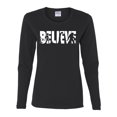 thumbnail image 1 of Wild Bobby Believe Bigfoot Aliens Women Graphic Long Sleeve Tee, 1 of 6