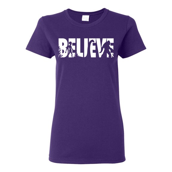 Wild Bobby Believe Bigfoot Aliens Women Graphic Tee