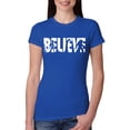 thumbnail image 1 of Wild Bobby Believe Bigfoot Aliens Women Slim Fit Junior Tee, 1 of 6