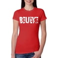 thumbnail image 1 of Wild Bobby Believe Bigfoot Aliens Women Slim Fit Junior Tee, 1 of 6