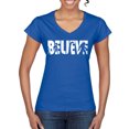 thumbnail image 1 of Wild Bobby Believe Bigfoot Aliens Women Standard V-Neck Tee, 1 of 6