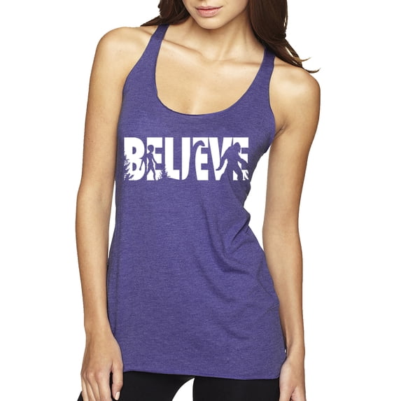 Wild Bobby Believe Bigfoot Aliens Women Tri-Blend Racerback Tank Top