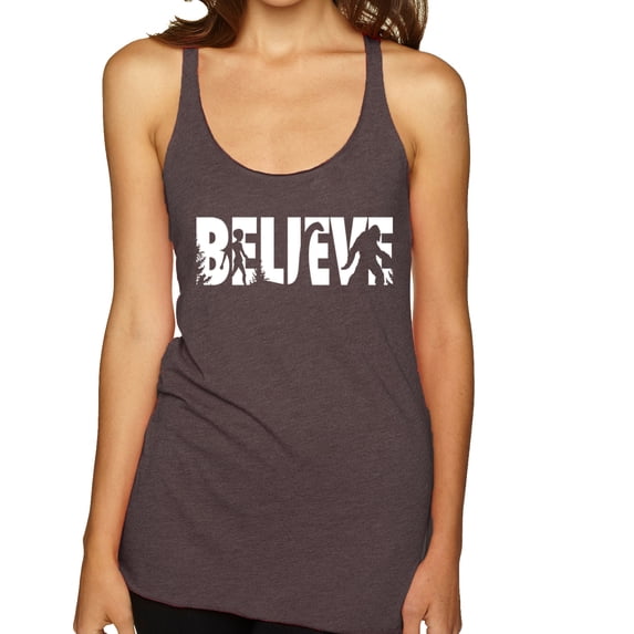 Wild Bobby Believe Bigfoot Aliens Women Tri-Blend Racerback Tank Top