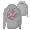thumbnail image 1 of Wild Bobby, Believe Hope Fight, Breast Cancer Awareness, Front and Back Graphic Zip Up Hoodie Sweatshirt, Heather Grey, XX-Large, 1 of 4