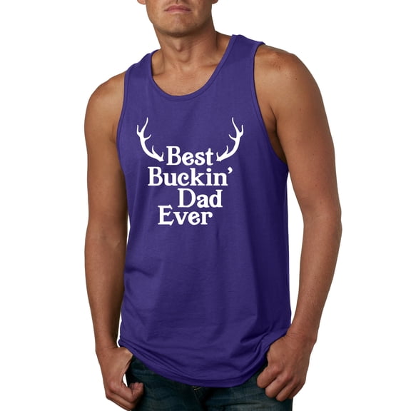 Wild Bobby, Best Buckin Dad Ever Funny Hunting, Father's Day, Men Graphic Tank Top, Purple, Medium