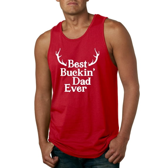 Wild Bobby, Best Buckin Dad Ever Funny Hunting, Father's Day, Men Graphic Tank Top, Red, Medium