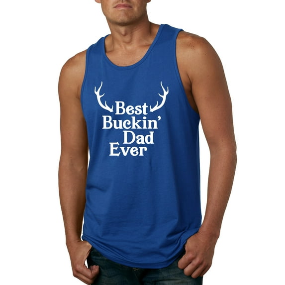 Wild Bobby, Best Buckin Dad Ever Funny Hunting, Father's Day, Men Graphic Tank Top, Royal, Large