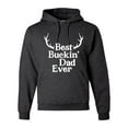 thumbnail image 1 of Wild Bobby, Best Buckin Dad Ever Funny Hunting, Father's Day, Unisex Graphic Hoodie Sweatshirt, Heather Black, 2XL, 1 of 3