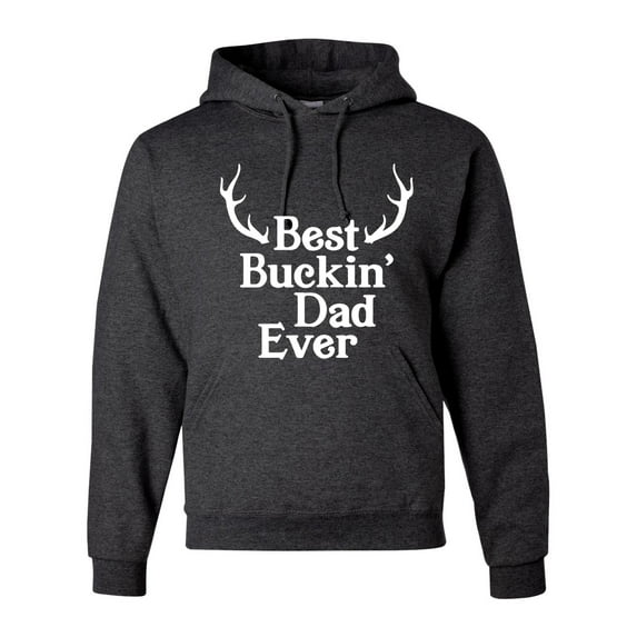Wild Bobby, Best Buckin Dad Ever Funny Hunting, Father's Day, Unisex Graphic Hoodie Sweatshirt, Heather Black, Large